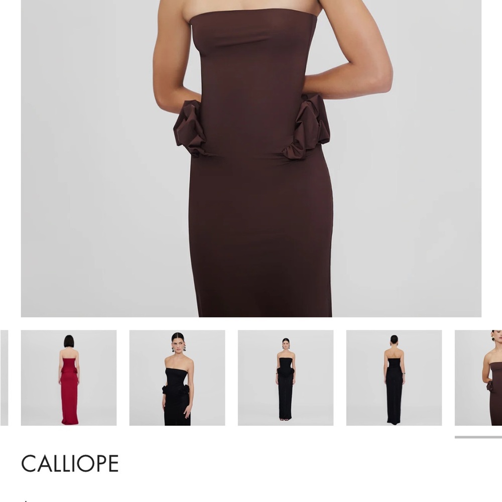 Maygel Coronel Brown Strapless Dress